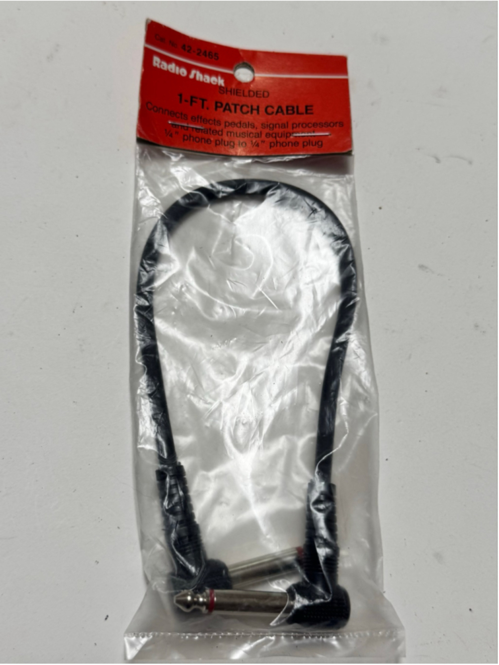 RadioShack 1-Ft Shielded Patch Cable, 1/4โ Male to 1/4โ Male No. 42-2465